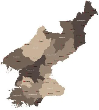 Map of North Korea Stock Illustration