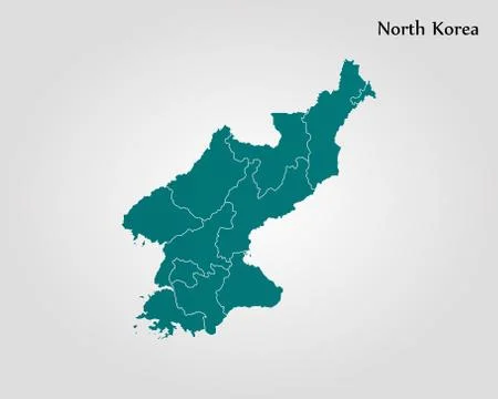 Map of North Korea Stock Illustration