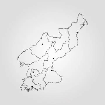 Map of North Korea Stock Illustration