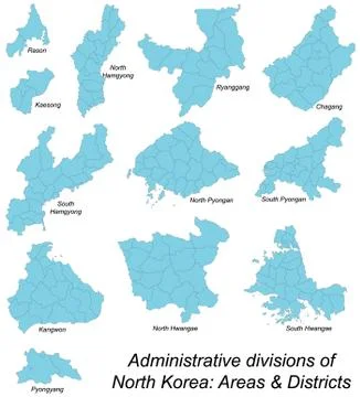 Map of north korean areas Stock Illustration
