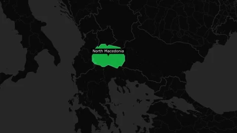 Map Of North Macedonia Stock Footage 294083765