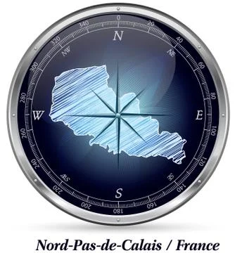 Map of north-pas-de-calais with borders Stock Illustration