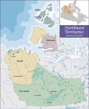 Map of Northwest Territories Stock Illustration