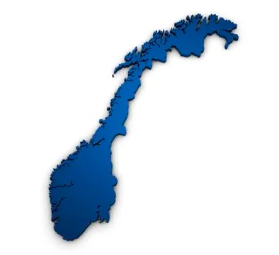 Map of norway 3d shape Stock Illustration