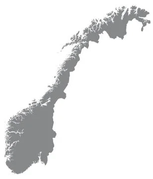Map of norway with borders in gray Stock Illustration