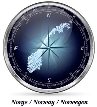Map of norway with borders Stock Illustration