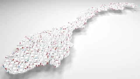 Map of Norway - Europe Stock Footage 86819208