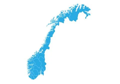 Map of norway. High detailed vector map - norway. Stock Illustration