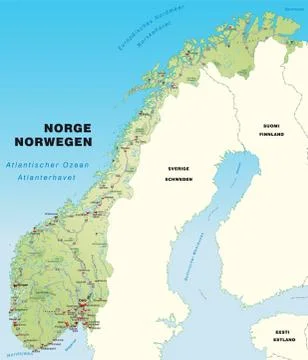 Map of norway Stock Illustration