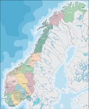 Map of Norway Stock Illustration