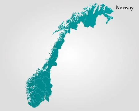 Map of Norway Stock Illustration