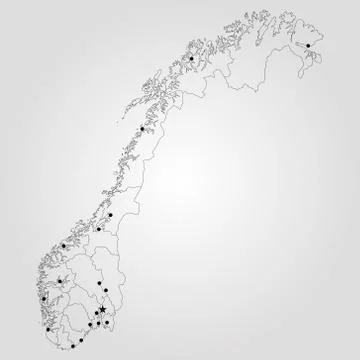 Map of Norway Stock Illustration
