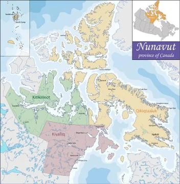 Map of Nunavut Stock Illustration