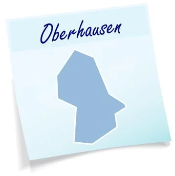 Map of oberhausen as sticky note Stock Illustration