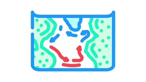 Map of ocean currents world ocean color icon animation Stock Footage 327259318