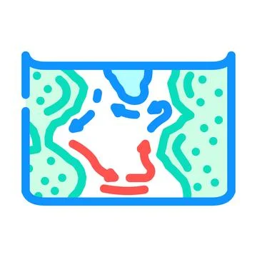 Map of ocean currents world ocean color icon vector illustration Stock Illustration