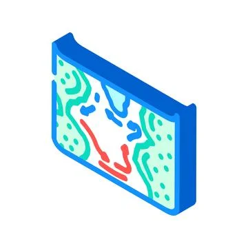 Map of ocean currents world ocean isometric icon vector illustration Stock Illustration