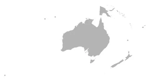 Map of Oceania, grey countries with white borders Stock Illustration