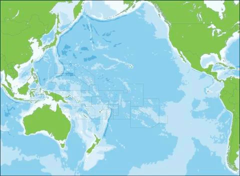 Map of Oceania Stock Illustration