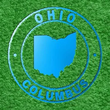 Map of Ohio, Forest with Water Map 스톡 일러스트