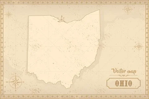 Map of Ohio in the old style Stock Illustration