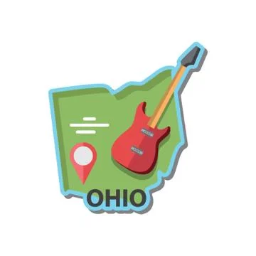 Map of ohio state Illustrazione stock