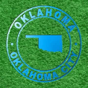 Map of Oklahoma, Forest with Water Map Stock Illustration