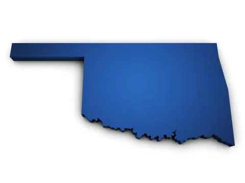 Map of oklahoma state 3d shape Stock Illustration