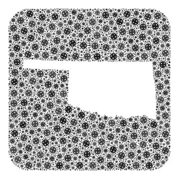 Map of Oklahoma State - SARS Virus Mosaic with Empty Space Stock Illustration