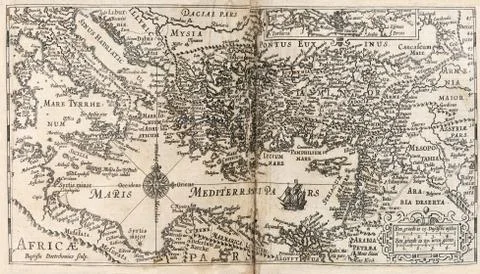 Map from old bible Stock Photos