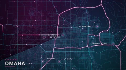 Map of Omaha Stock Footage 340891359
