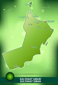 Map of oman Stock Illustration