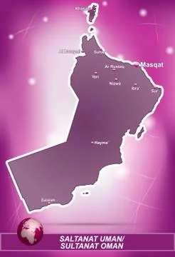 Map of oman Stock Illustration