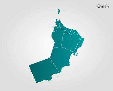 Map of Oman Stock Illustration