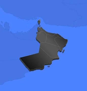 Map of Oman Political map of Oman with the several regions and governorats... Stock Photos