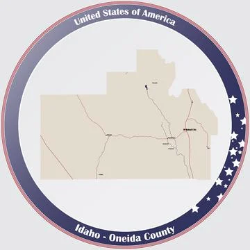 Map of Oneida County in Idaho Stock Illustration