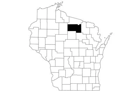 Map of Oneida County in Wisconsin state on white background. single County .. Illustrazione stock