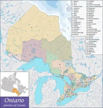 Map of Ontario Stock Illustration