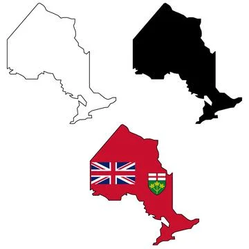 Map of Ontario. Ontario map on white background. Flag map of the Canadian Stock Illustration