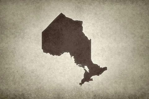 Map of Ontario on a paper Stock Illustration