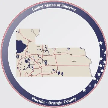 Map of Orange County in Florida Stock Illustration