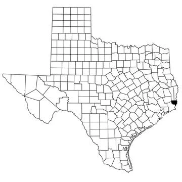 Map of orange County in Texas state on white background. single County map .. Stock Illustration