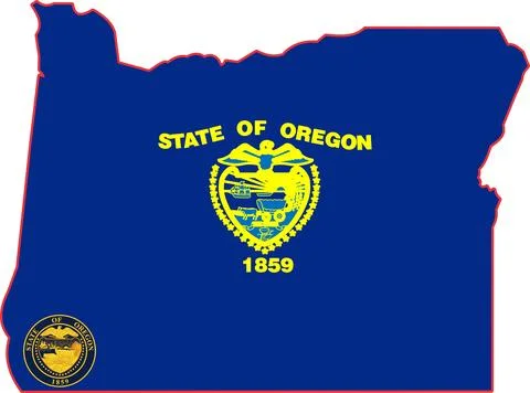 Map of Oregon State USA Stock Illustration