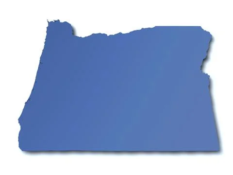 Map of Oregon - USA Stock Illustration