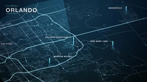 Map of Orlando Stock Footage 340891273