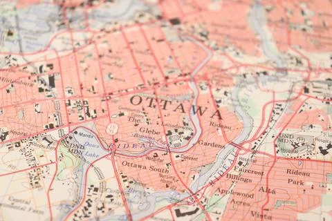 A map of Ottawa in Canada Stock Photos