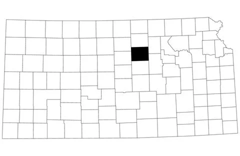 Map of Ottawa County in Kansas state on white background. single County map.. Stock Illustration