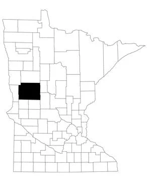 Map of otter tail County in Minnesota state on white background. single Cou.. Stock Illustration