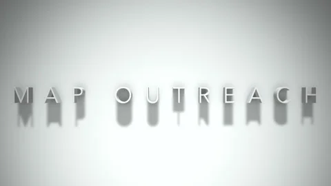 map outreach 3D title animation white te... | Stock Video | Pond5