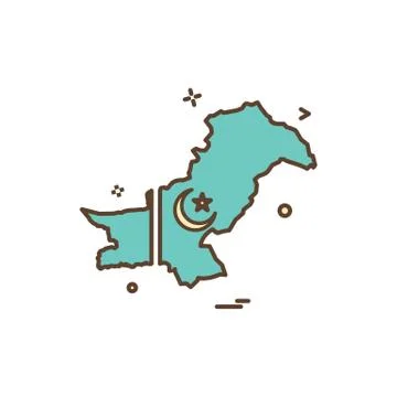 Map pakistan  icon vector Stock Illustration